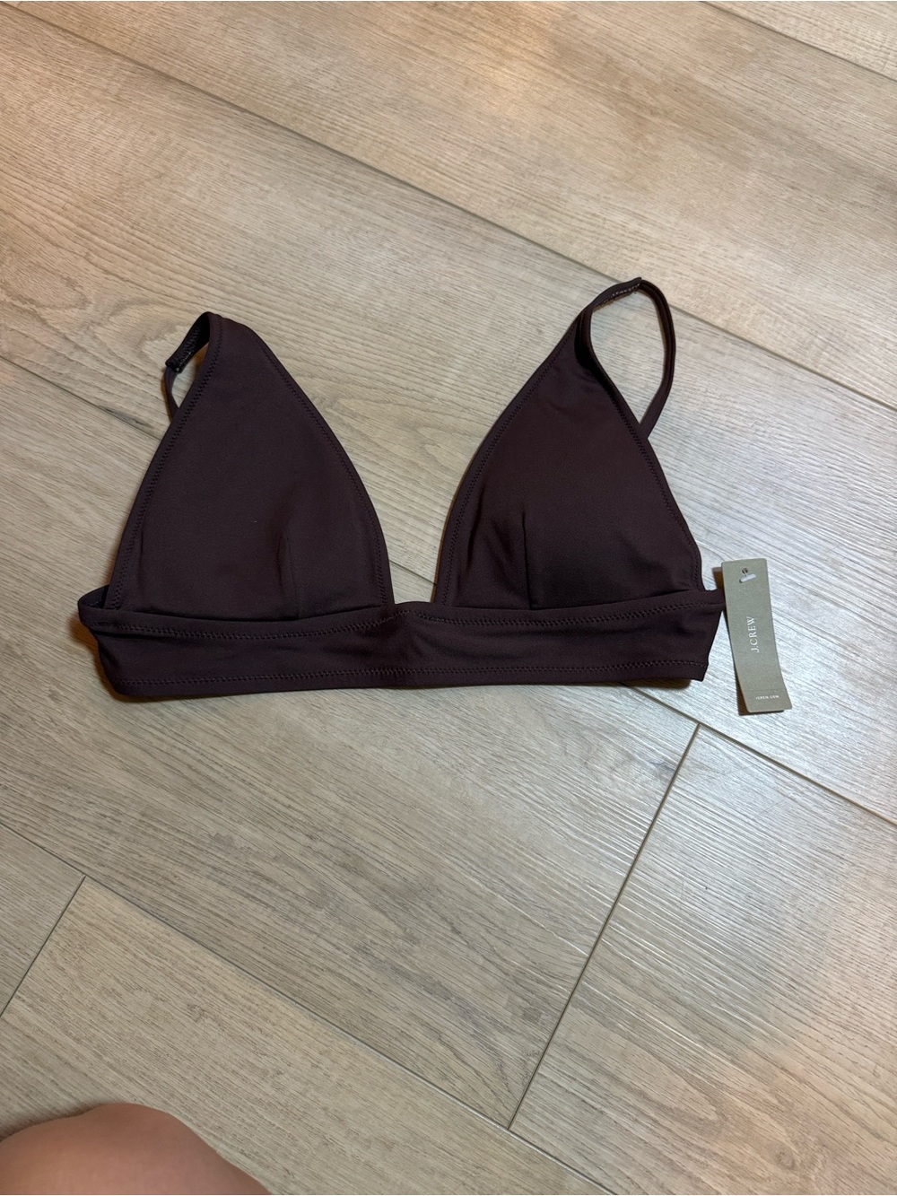 J. Crew Triangle Bikini Top - Deep Brown Small NWT